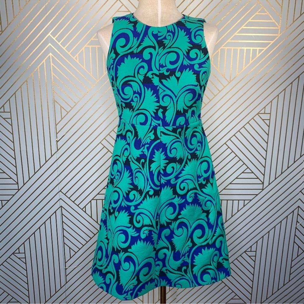 Beautiful J-crew jacquard patterned dress.